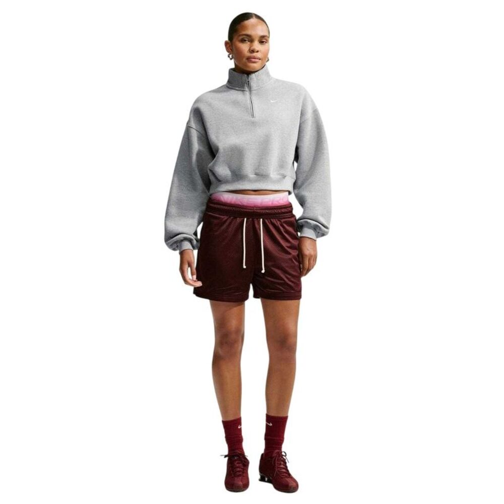 Nike Womens/Ladies Fleece Half Zip Oversized Sweatshirt / Dark Heather